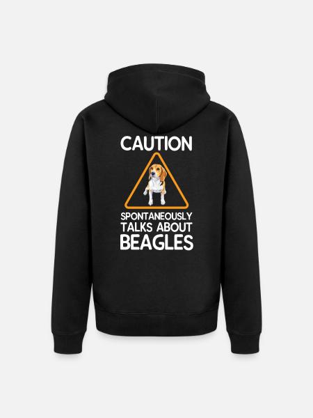 beagle - Unisex Premium Organic Zip Hoodie - black