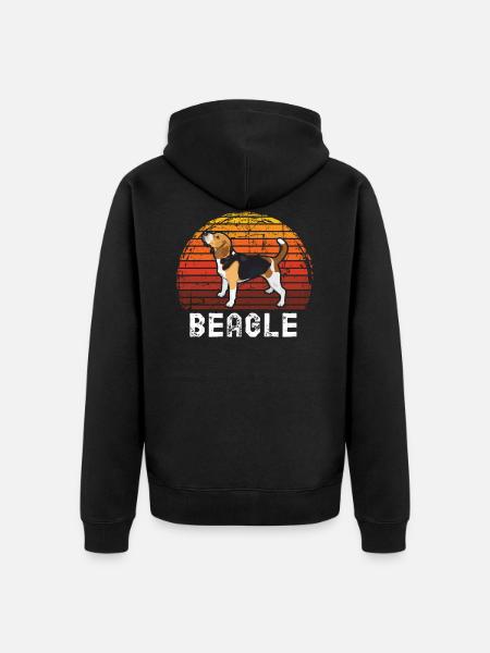 beagle - Unisex Premium Organic Zip Hoodie - black