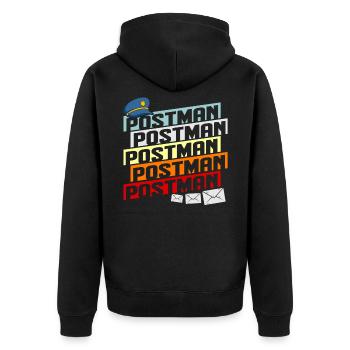 Post postman post saying letter postman gift - Unisex Premium Organic Zip Hoodie - black - Back - Nico (187cm)