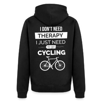 Therapy cycling bycycle wheel racing bike racing bike - Unisex Premium Organic Zip Hoodie - black - Back - Nico (187cm)