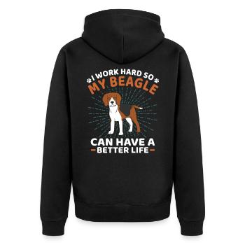 beagle - Veste à capuche bio Premium Unisexe - noir - Dos - Nico (187cm)