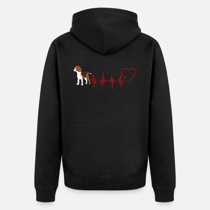 Beagle Hündchen Geschenkidee - Unisex Premium Bio Zip Hoodie - Schwarz