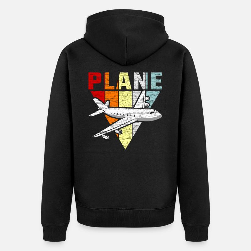 Flugzeug - Unisex Premium Bio Zip Hoodie - Schwarz