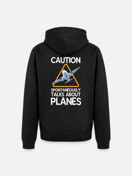 plane - Unisex Premium Organic Zip Hoodie - black
