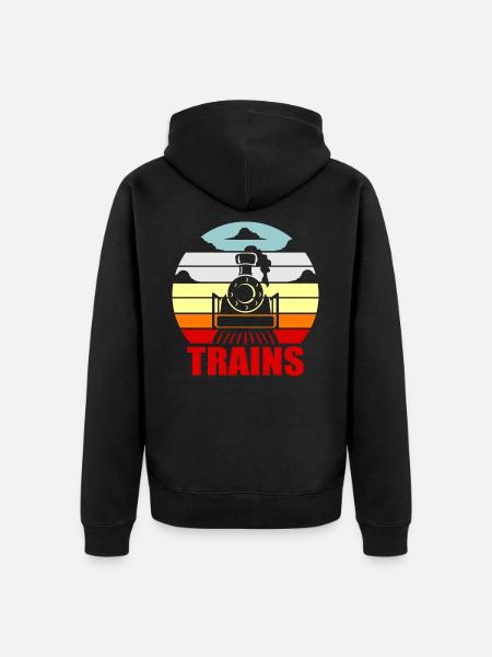 train - Unisex Premium Organic Zip Hoodie - black