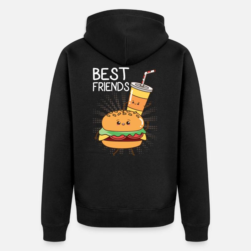 Burger Hamburger - Unisex Premium Bio Zip Hoodie - Schwarz