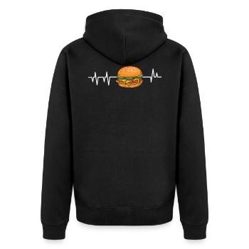Burger hamburger - Unisex Premium Organic Zip Hoodie - black - Back - Nico (187cm)