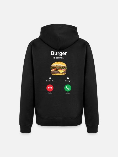 Burger hamburger - Unisex Premium Organic Zip Hoodie - black