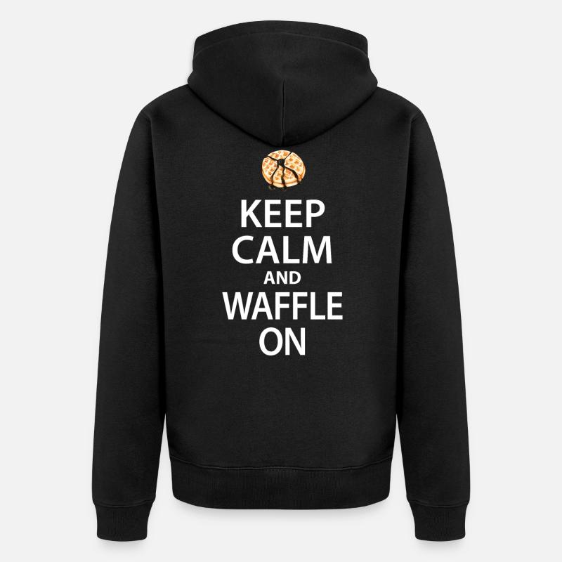 Waffel - Unisex Premium Bio Zip Hoodie - Schwarz