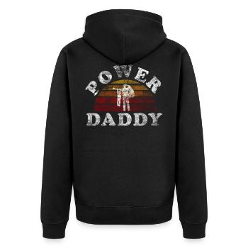 Power Daddy Gift Famille Enfants Fête des pères Papa - Veste à capuche bio Premium Unisexe - noir - Dos - Nico (187cm)