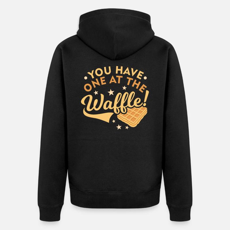 Waffel - Unisex Premium Bio Zip Hoodie - Schwarz