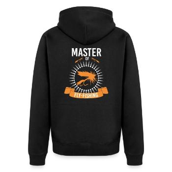 Pêche à la mouche Pêche pêcheur Fly Fishing - Veste à capuche bio Premium Unisexe - noir - Dos - Nico (187cm)