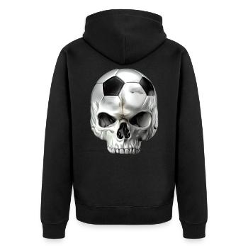 Crâne de football - Veste à capuche bio Premium Unisexe - noir - Dos - Nico (187cm)