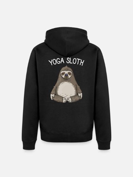 sloth - Unisex Premium Organic Zip Hoodie - black