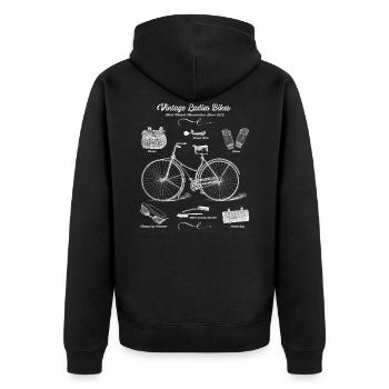 Drôle vélo vintage dames vélos rétro roue - Veste à capuche bio Premium Unisexe - noir - Dos - Nico (187cm)