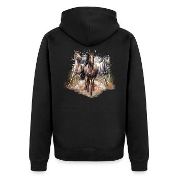 cheval - Veste à capuche bio Premium Unisexe - noir - Dos - Nico (187cm)