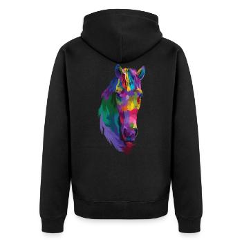 Idée cadeau de cadeau d'équitation douce de chevaux de cheval - Veste à capuche bio Premium Unisexe - noir - Dos - Nico (187cm)