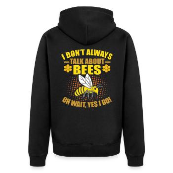 Bees - Unisex Premium Organic Zip Hoodie - black - Back - Nico (187cm)