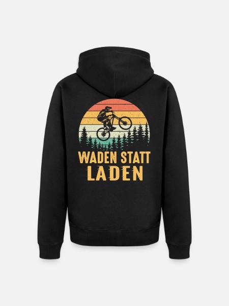 Waden statt laden - Unisex Premium Bio Zip Hoodie - Schwarz