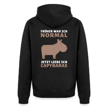 Capybara Cobaye Cobaye - Normal - Veste à capuche bio Premium Unisexe - noir - Dos - Nico (187cm)