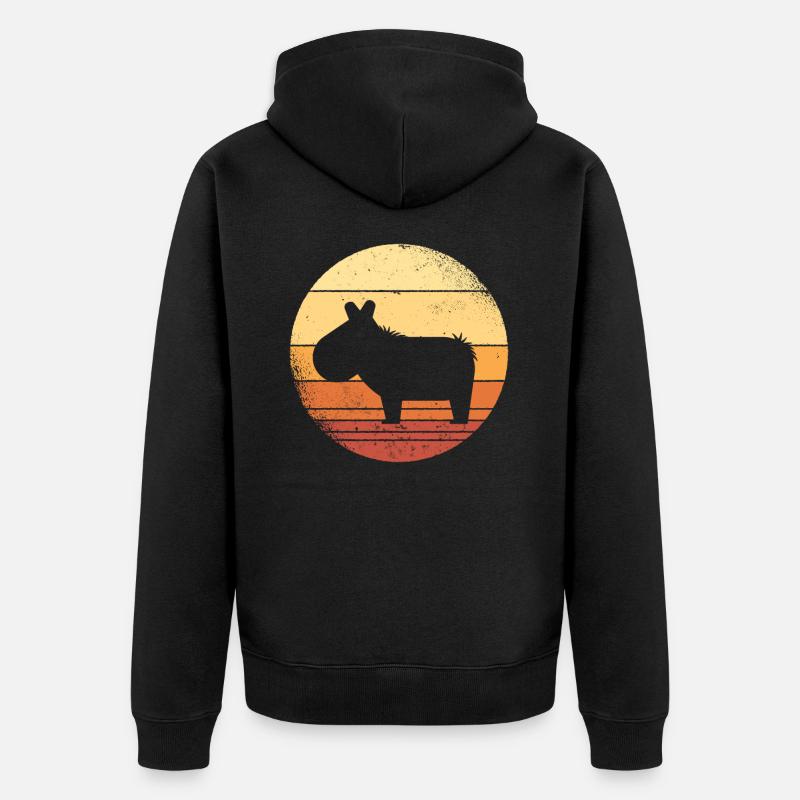 Capybara Cobaye Cobaye Graphique - Veste à capuche bio Premium Unisexe - noir