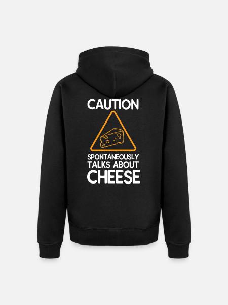 cheese - Unisex Premium Organic Zip Hoodie - black