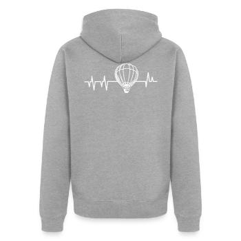 Balloon - Unisex Premium Organic Zip Hoodie - heather grey - Back - Nico (187cm)
