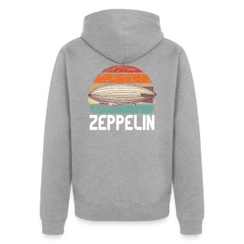 Starre Zeppelin-Flugzeuge Geschenkidee - Unisex Premium Bio Zip Hoodie - Grau meliert - Hinten - Nico (187cm)