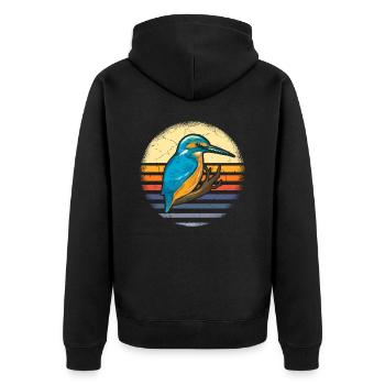 Kingfisher Rackenvogel plumes graphique bleu cobalt - Veste à capuche bio Premium Unisexe - noir - Dos - Nico (187cm)