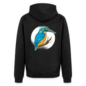 Kingfisher Rackenvogel plumes graphique bleu cobalt - Veste à capuche bio Premium Unisexe - noir - Dos - Nico (187cm)