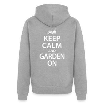 Gardener - Unisex Premium Organic Zip Hoodie - heather grey - Back - Nico (187cm)