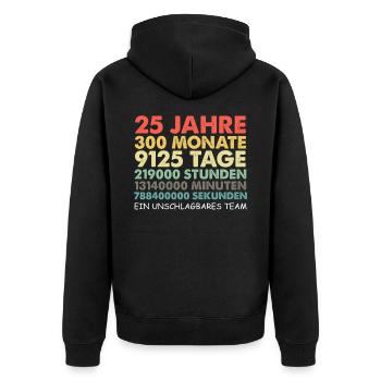 Silberhochzeit Geschenk 25 Jahre Hochzeitstag - Unisex Premium Bio Zip Hoodie - Schwarz - Hinten - Nico (187cm)