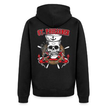 Paulians Hambourg Sankt Pauli | Cadeau de Saint Pauli - Veste à capuche bio Premium Unisexe - noir - Dos - Nico (187cm)