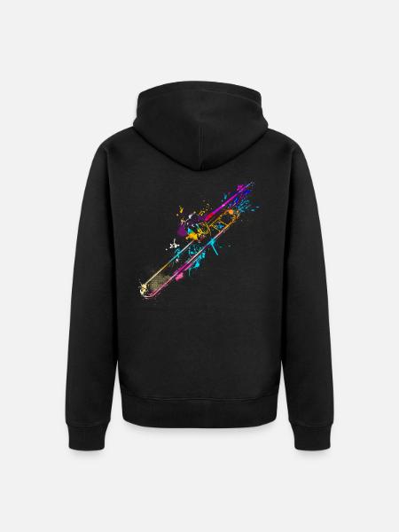 Tromboniste | Trombone splash de cadeau de couleur pour - Veste à capuche bio Premium Unisexe - noir