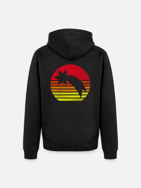 Retro Shooting Star Silhouette Gift - Unisex Premium Organic Zip Hoodie - black