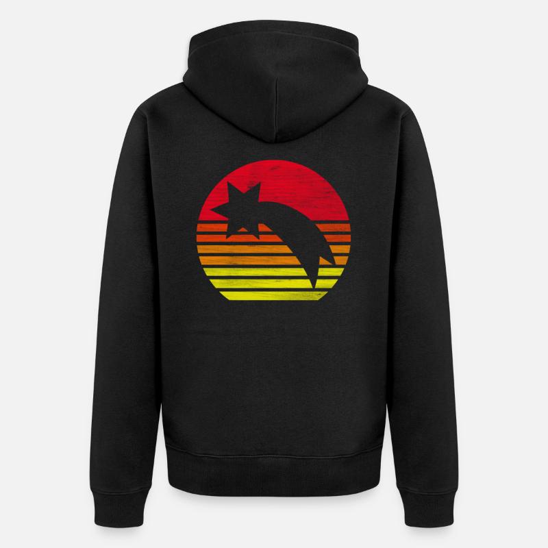 Retro Sternschnuppe Silhouette Geschenk - Unisex Premium Bio Zip Hoodie - Schwarz