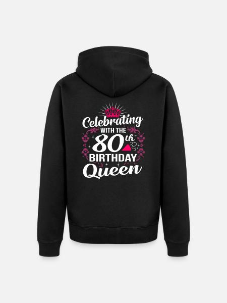 80th birthday - Unisex Premium Organic Zip Hoodie - black