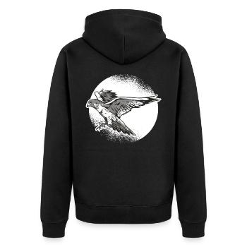 Fauconnerie chasse au trésor oiseau de proie fauconnier graphique - Veste à capuche bio Premium Unisexe - noir - Dos - Nico (187cm)
