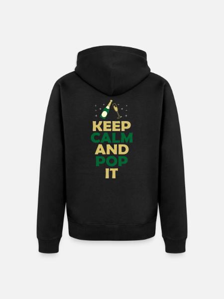 sparkling wine - Unisex Premium Organic Zip Hoodie - black