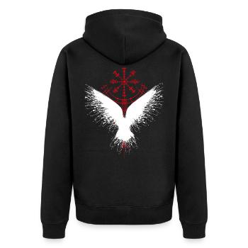 Odins Rabe - Unisex Premium Bio Zip Hoodie - Schwarz - Hinten - Nico (187cm)