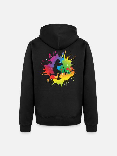 Scooter stunt - Unisex Premium Organic Zip Hoodie - black