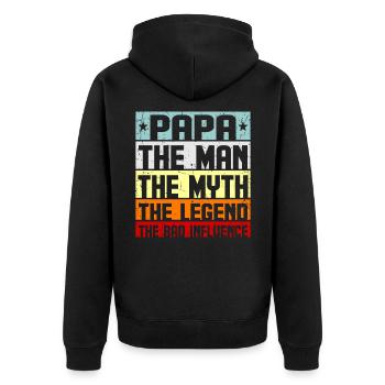 Papa papa - Veste à capuche bio Premium Unisexe - noir - Dos - Nico (187cm)