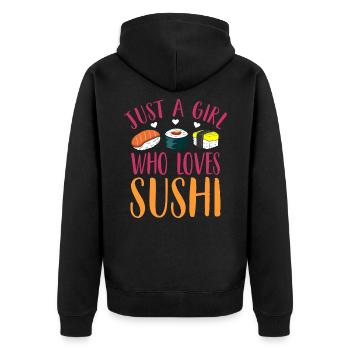 Sushi - Veste à capuche bio Premium Unisexe - noir - Dos - Nico (187cm)