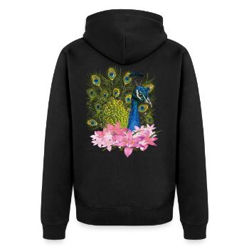 Paon - Veste à capuche bio Premium Unisexe - noir - Dos - Nico (187cm)