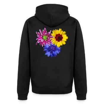 Flowers, blooming, petals, flowery, flower, floral - Unisex Premium Organic Zip Hoodie - black - Back - Nico (187cm)