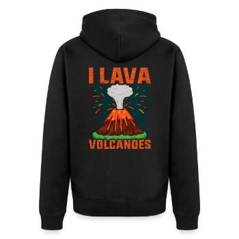 volcan - Veste à capuche bio Premium Unisexe - noir - Dos - Nico (187cm)