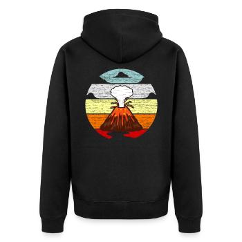 Idée cadeau de motif d'éruption de lave de volcan - Veste à capuche bio Premium Unisexe - noir - Dos - Nico (187cm)