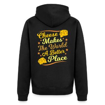 fromage - Veste à capuche bio Premium Unisexe - noir - Dos - Nico (187cm)