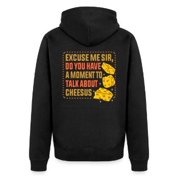 Idée cadeau alimentaire fromage au lait - Veste à capuche bio Premium Unisexe - noir - Dos - Nico (187cm)