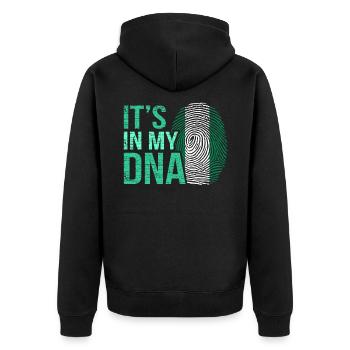 Nigeria - Unisex Premium Bio Zip Hoodie - Schwarz - Hinten - Nico (187cm)